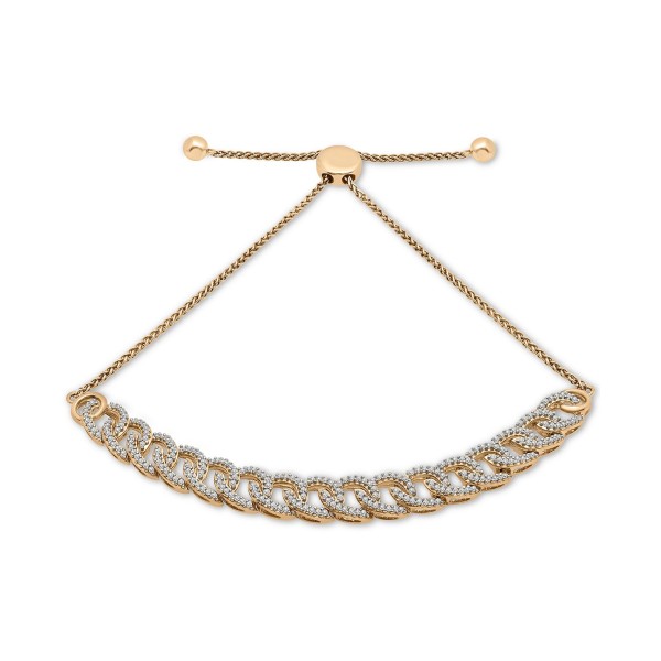 Diamond Large Link Bracelet (1/2 ct.) or 14k Gold-Plated Sterling Silver