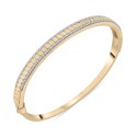 Diamond Textured Bangle Bracelet (1/2 ct.) in Gold Vermeil