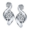 Diamond Swirl Stud Earrings (1/4 ct.) in 14k Gold or White Gold