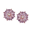 Multi-Amethyst (1-3/8 ct.) & Diamond Accent Flower Stud Earrings in 14k Rose Gold