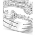 Multirow Baguette & Round Diamond Triple Row Ring (1-1/20 ct.) in 14k White Gold