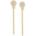 Cubic Zirconia Cluster Chain Drop Earrings in 14k Gold-Plated Sterling Silver