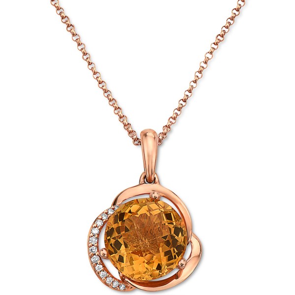 Citrine (3-1/6 ct.) & Diamond (1/20 ct.) 16