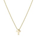 Small Polished Cross Pendant Necklace in 18k Gold-Plated Sterling Silver