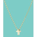 Small Polished Cross Pendant Necklace in 18k Gold-Plated Sterling Silver