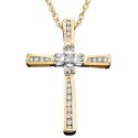 14k Gold Pendant, Diamond Cross (1/4 ct.)