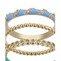 14K Gold Flash-Plated 3-Pieces Crystal Ring Set