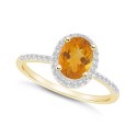 Citrine (1-1/5 ct.) and Created Sapphire (1/5 ct.) Halo Ring in 10K Yellow Gold