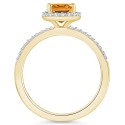 Citrine (1-1/5 ct.) and Created Sapphire (1/5 ct.) Halo Ring in 10K Yellow Gold