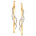 Diamond Twist Medium Twist Hoop Earrings (1/5 ct.) in 10k Gold, 1.5