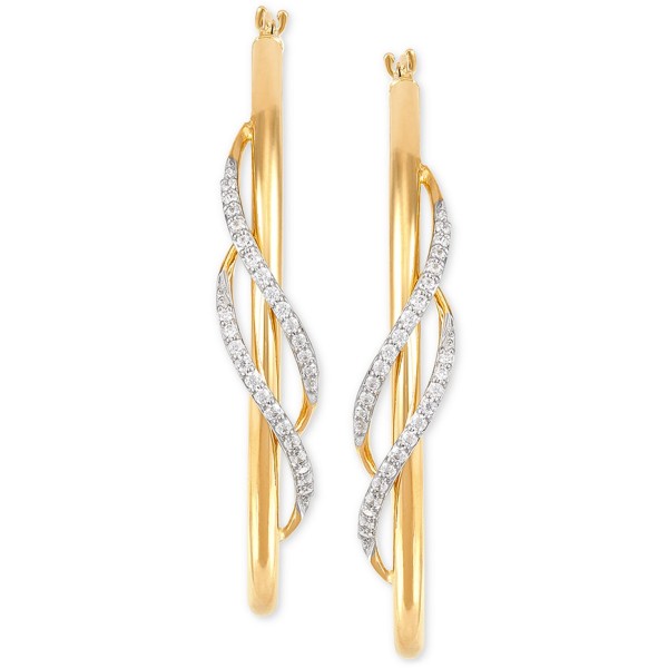 Diamond Twist Medium Twist Hoop Earrings (1/5 ct.) in 10k Gold, 1.5