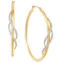 Diamond Twist Medium Twist Hoop Earrings (1/5 ct.) in 10k Gold, 1.5