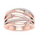 Diamond Multirow Crossover Statement Ring (1/3 ct.) in 10k Rose Gold