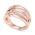 Diamond Multirow Crossover Statement Ring (1/3 ct.) in 10k Rose Gold