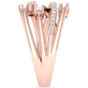 Diamond Multirow Crossover Statement Ring (1/3 ct.) in 10k Rose Gold