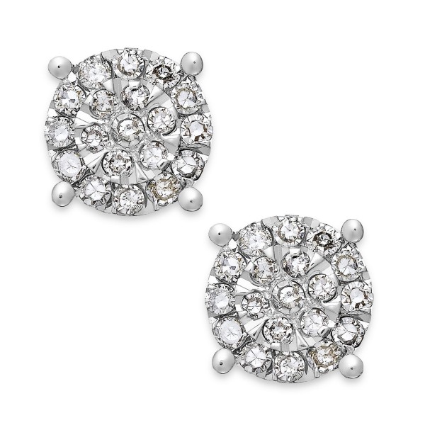 Diamond Cluster Stud Earrings (1/4 ct.)