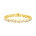 Diamond Accent Weave Bracelet in Fine Gold Plate or Fine Silver Plate