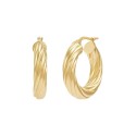 Twist Hoop Earrings in 14k Gold, 1 inch