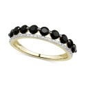 Onyx & Diamond (1/10 ct.) Double Stack Ring in 14k Gold