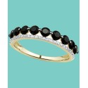 Onyx & Diamond (1/10 ct.) Double Stack Ring in 14k Gold