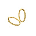 14k Gold Plated with Cubic Zirconia 3D Textured Bangle Bracelet