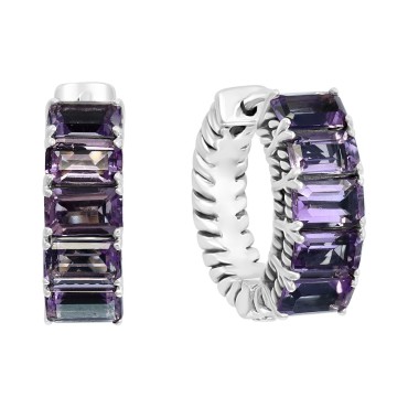 Amethyst Small Hoop Earrings (3-1/3 ct.), 0.57 Amethyst Small Hoop ...