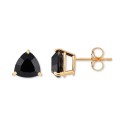 Onyx Trillion Stud Earrings in 14k Gold