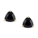 Onyx Trillion Stud Earrings in 14k Gold