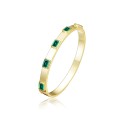 Radiant 14K Gold Plated Bangle Bracelet with Emerald Cubic Zirconia