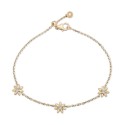 Diamond Flower Link Bracelet (1/6 ct.) in Gold Vermeil