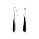 Long Flat Teardrop Shaped Dangle Earrings