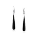 Long Flat Teardrop Shaped Dangle Earrings