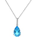 Diamond Accent Pendant Necklace in 14k White Gold, 16