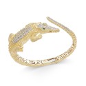 Diamond Crocodile Bypass Bracelet (1/2 ct.) in 14k Gold-Plated Sterling Silver