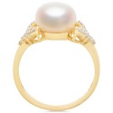 Cultured Freshwater Pearl (9mm) & Diamond Accent Ring in 14k Gold