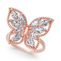 Crystal Butterfly 18K Rose Gold Plate Ring