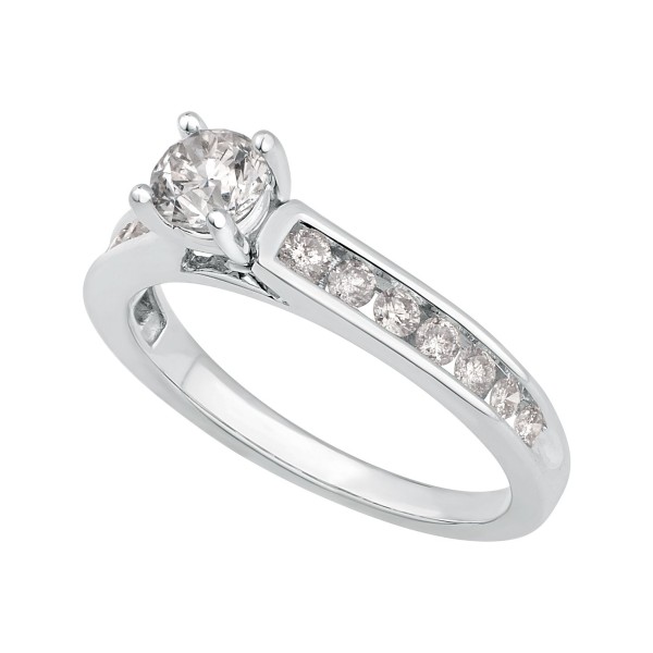 Diamond Channel-Set Engagement Ring (3/4 ct.) in 14k White, Yellow or Rose Gold