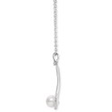 Freshwater Pearl (7mm) & Cubic Zirconia Open Teardrop 18