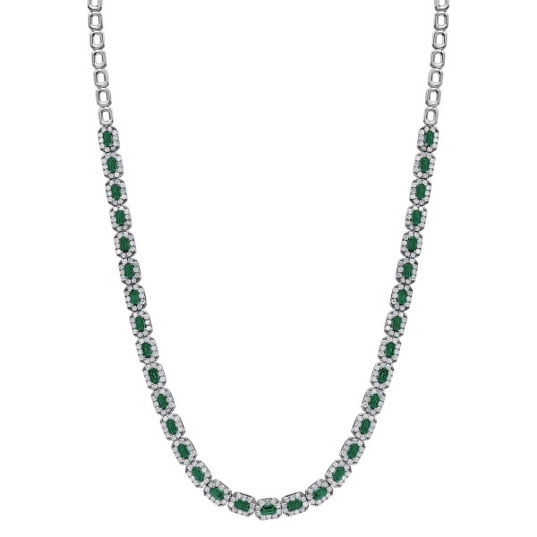 Emerald (4 ct.) & Diamond (4 ct.) Baguette Halo 17