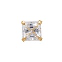 Cubic Zirconia Square Stud Earrings in 14k Gold