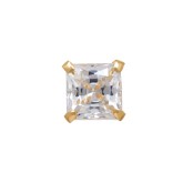 Cubic Zirconia Square Stud Earrings in 14k Gold Cubic Zirconia Squar...