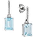 Aquamarine (1-3/4 ct.) & Diamond (1/20 ct.) Drop Earrings in 14k White Gold