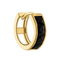 Black Spinel Extra Small Huggie Hoop Earrings in 14k Gold-Plated Sterling Silver