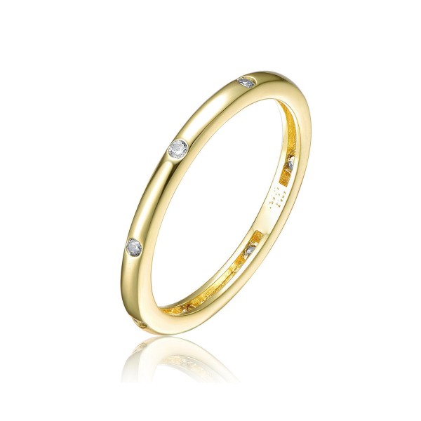 14K Gold Plated Clear Cubic Zirconia paved Band Ring