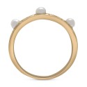 Cultured Freshwater Pearl (3mm) Engraved Band in 14k Gold-Plated Sterling Silver