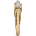 Cultured Freshwater Pearl (3mm) Engraved Band in 14k Gold-Plated Sterling Silver