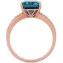 Blue Topaz (4 ct.) & Diamond (1/10 ct.) Ring in 14k Rose Gold