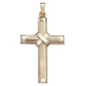 Ridged Cross Pendant in 14k Gold