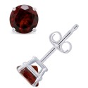 Garnet (1-1/5 ct.) Stud Earrings in 14K White or Yellow Gold