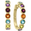 Multi-Gemstone Small Hoop Earrings (1-3/4 ct.) in 14k Gold-Plated Sterling Silver, 0.83